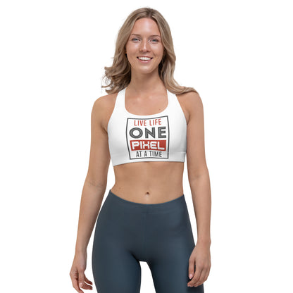 Women's Live Life One Pixel At A Time Sports Bra