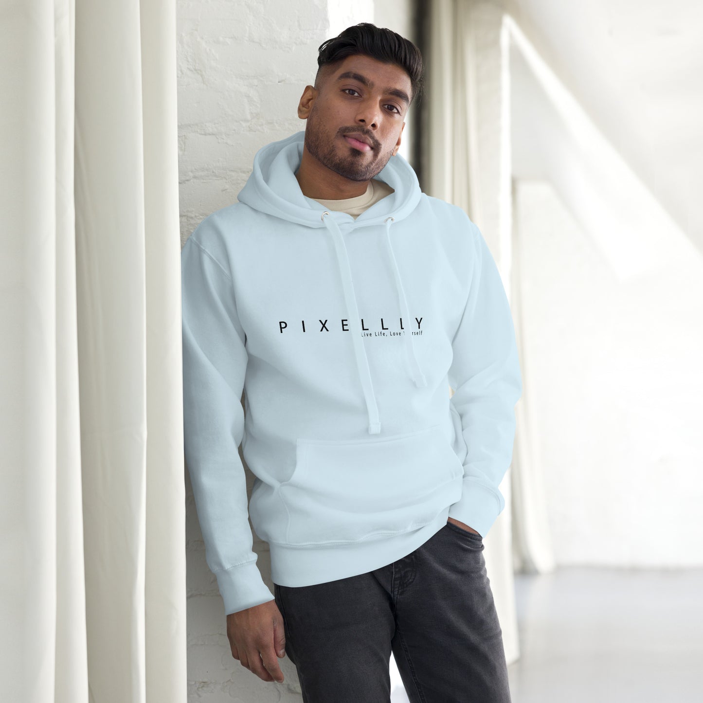 Mens Pixellly Live Life, Love Yourself Hoodie