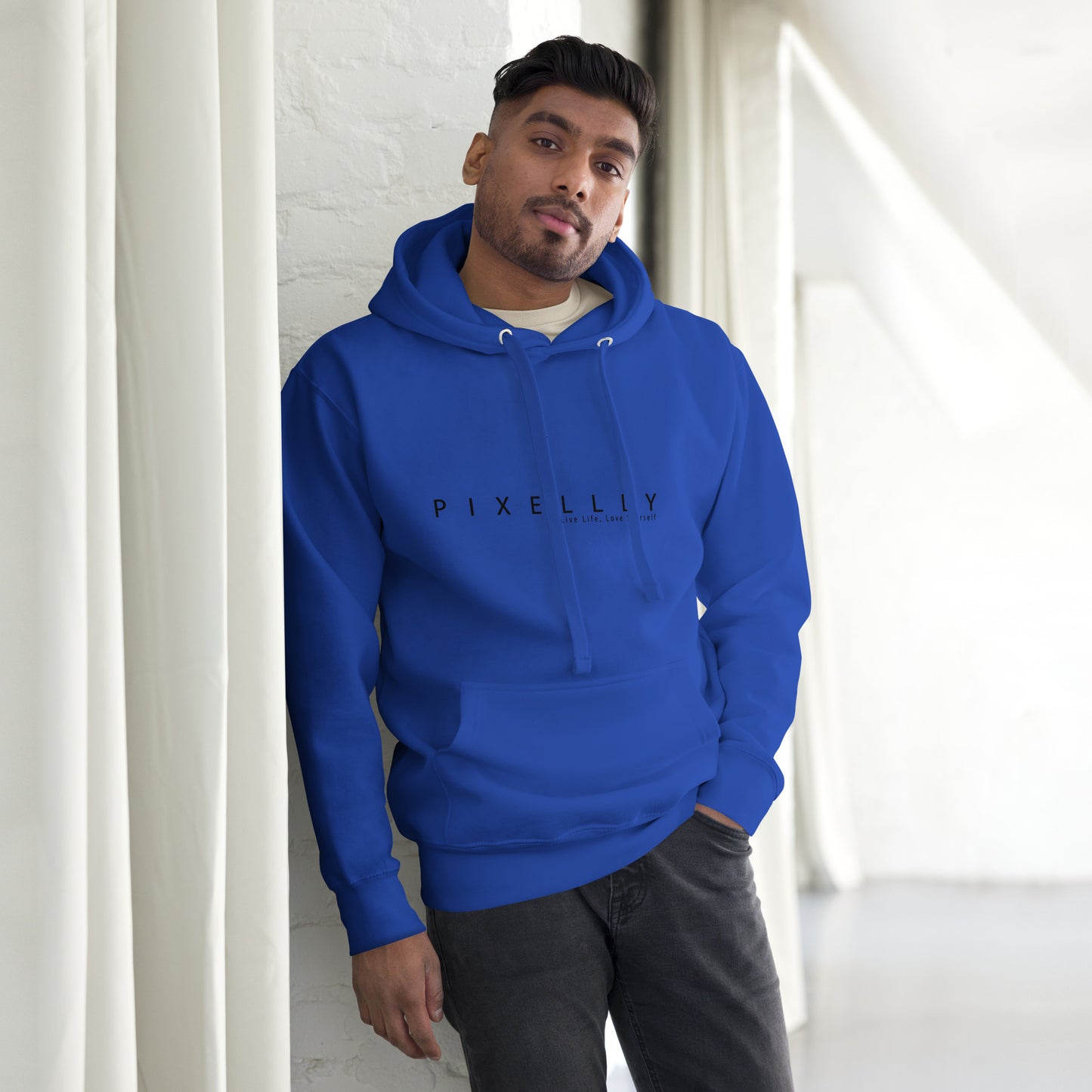 Mens Pixellly Live Life, Love Yourself Hoodie