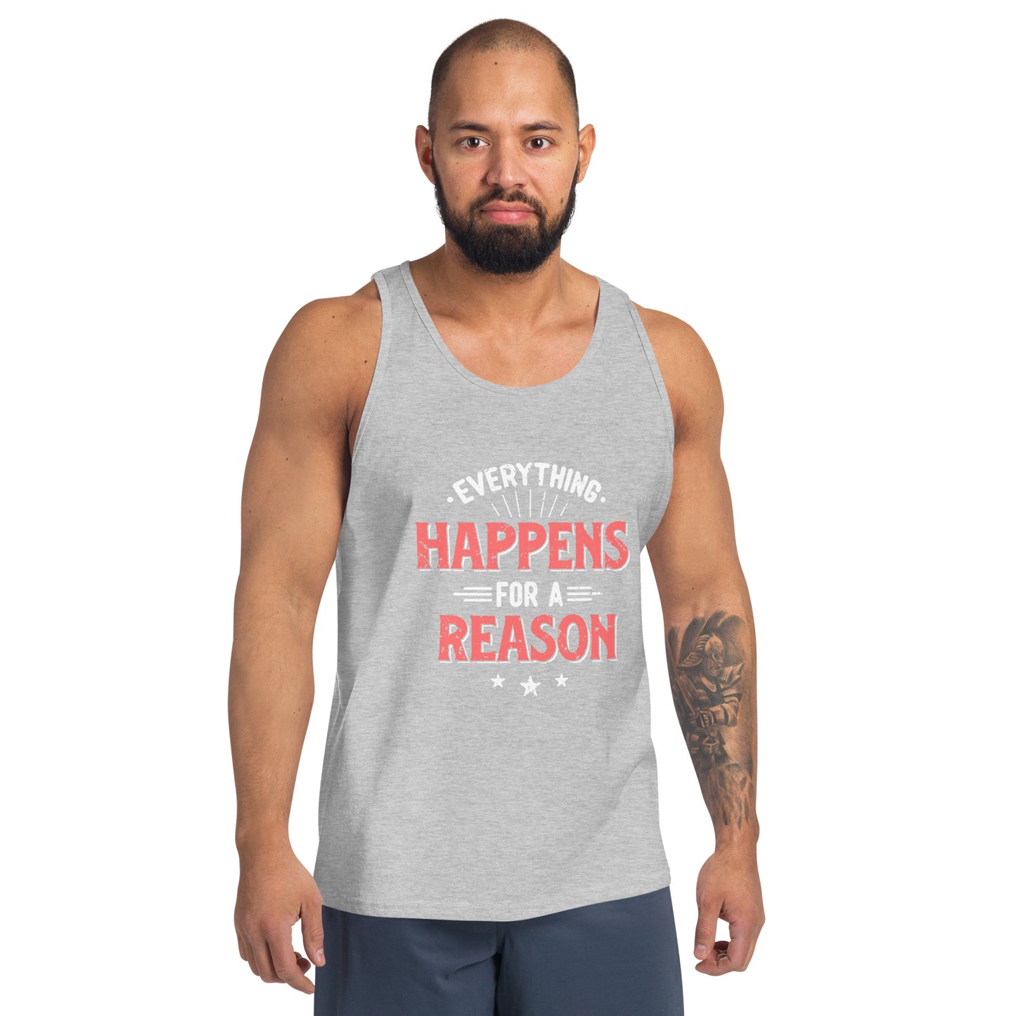 Mens Everything Happens For A Reason Tank Top