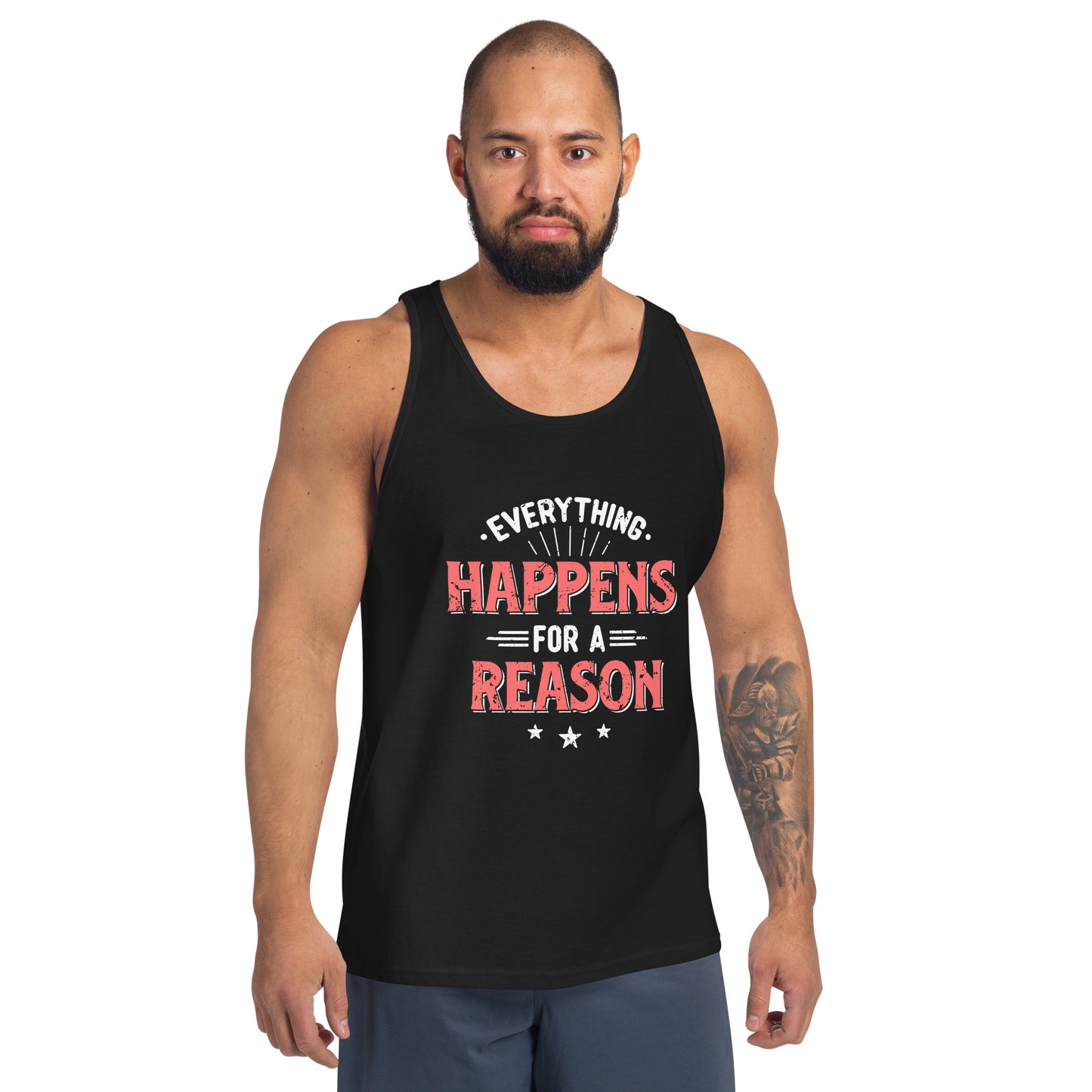 Mens Everything Happens For A Reason Tank Top