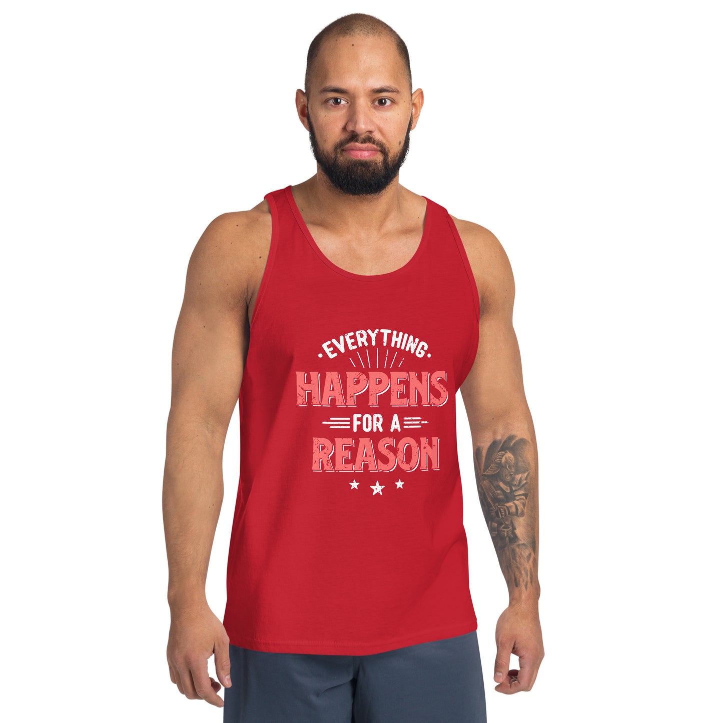 Mens Everything Happens For A Reason Tank Top