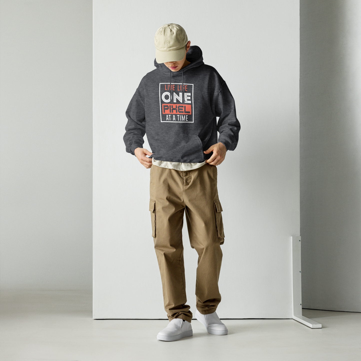 Mens Live Life One Pixel At A Time Hoodie