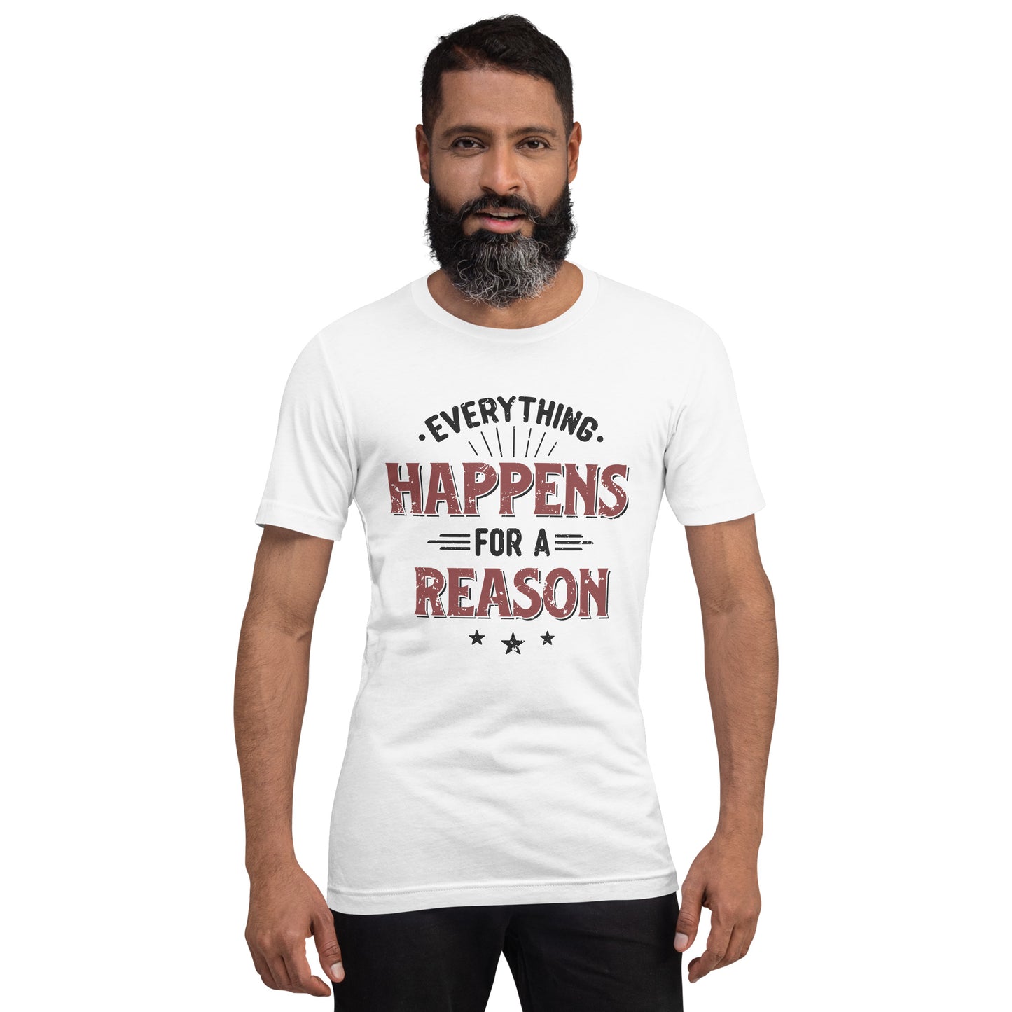 Mens Everything Happens For A Reason T-shirt - Pixellly 